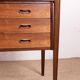 Danish extendable desk, Rosewood and Brass, model OS 51, Arne Vodder.