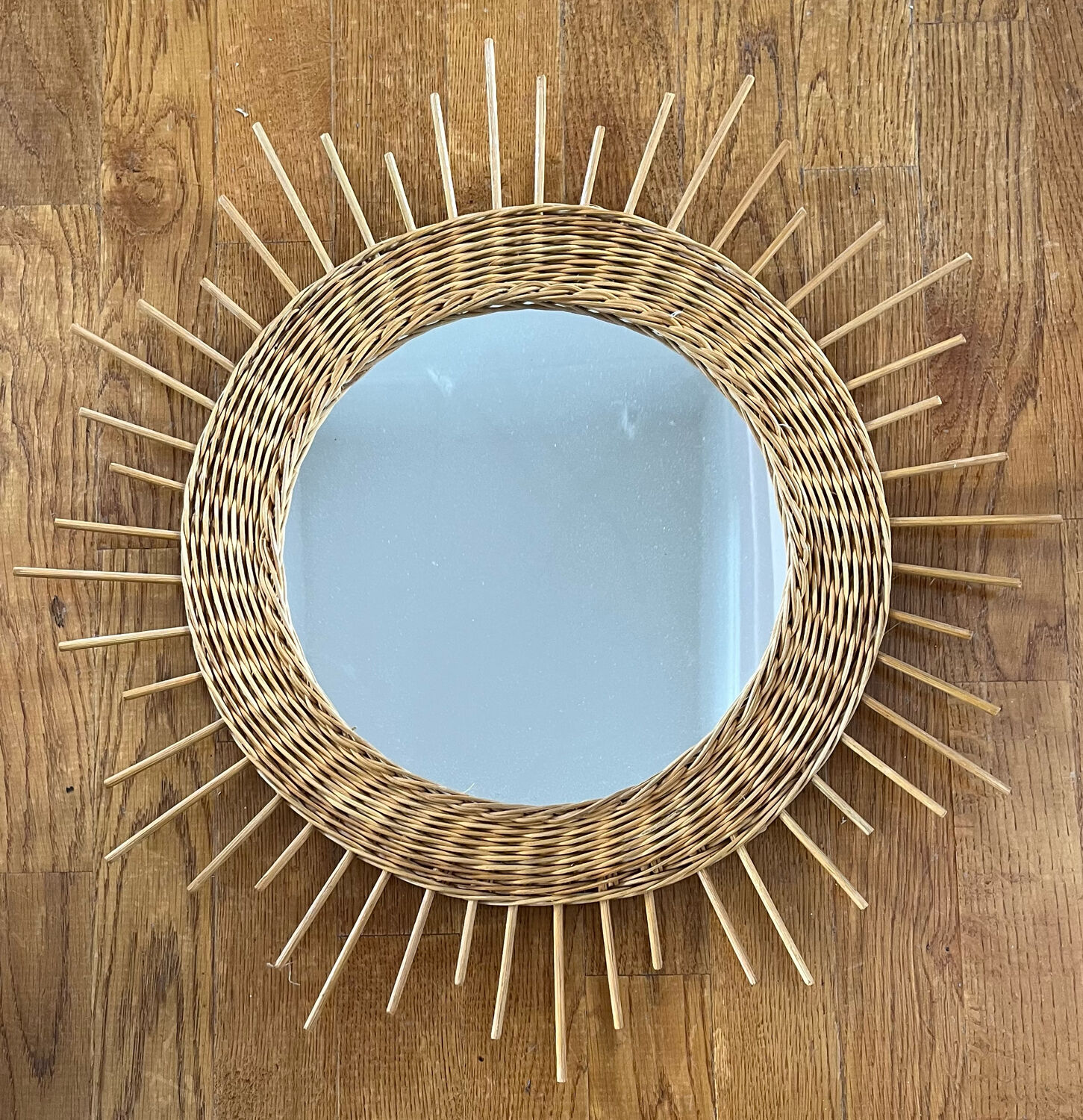 Rattan sun mirror