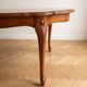 Louis XV table and 4 chairs in wood and marquetry.