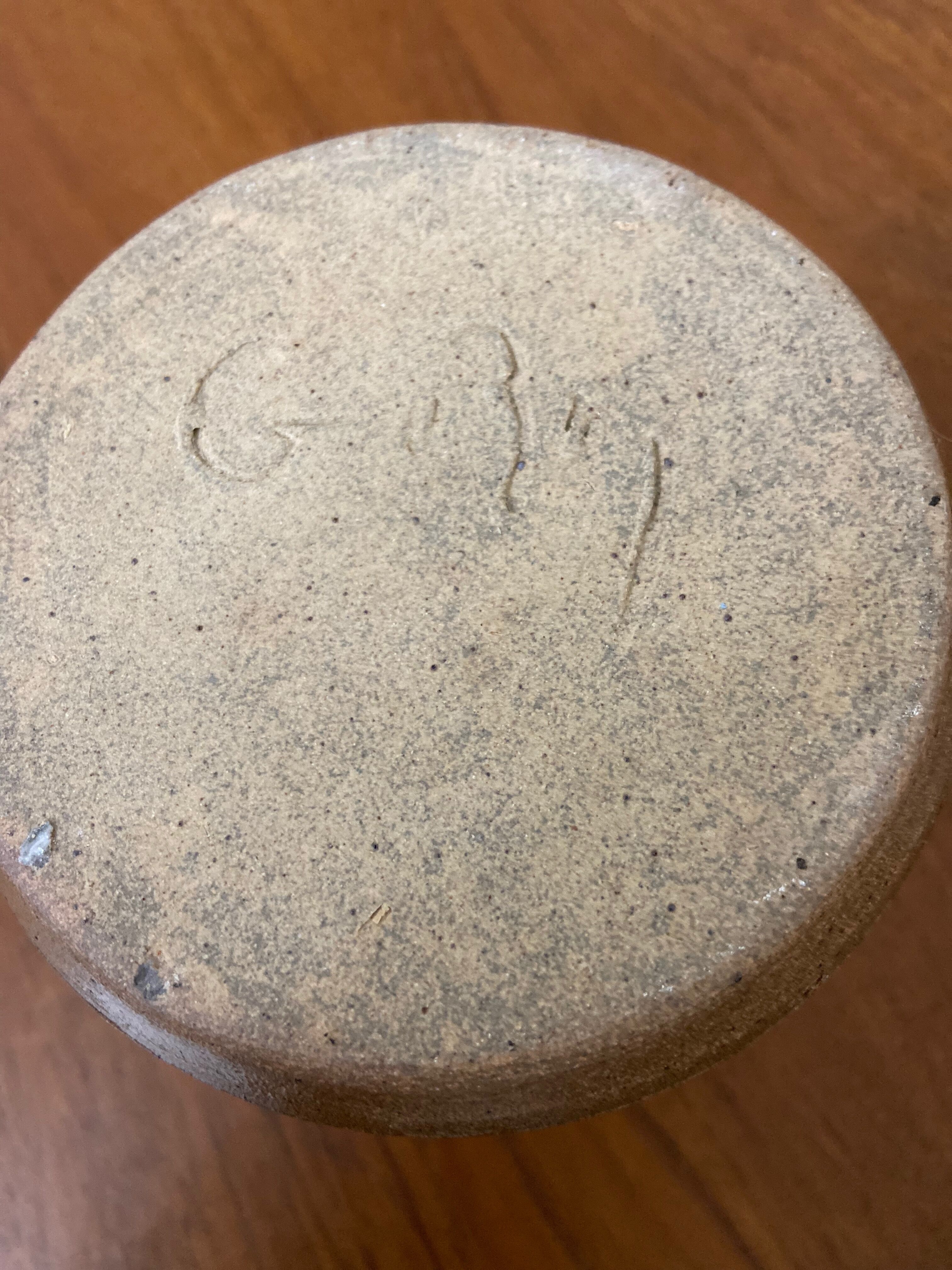 Glazed stoneware pitcher