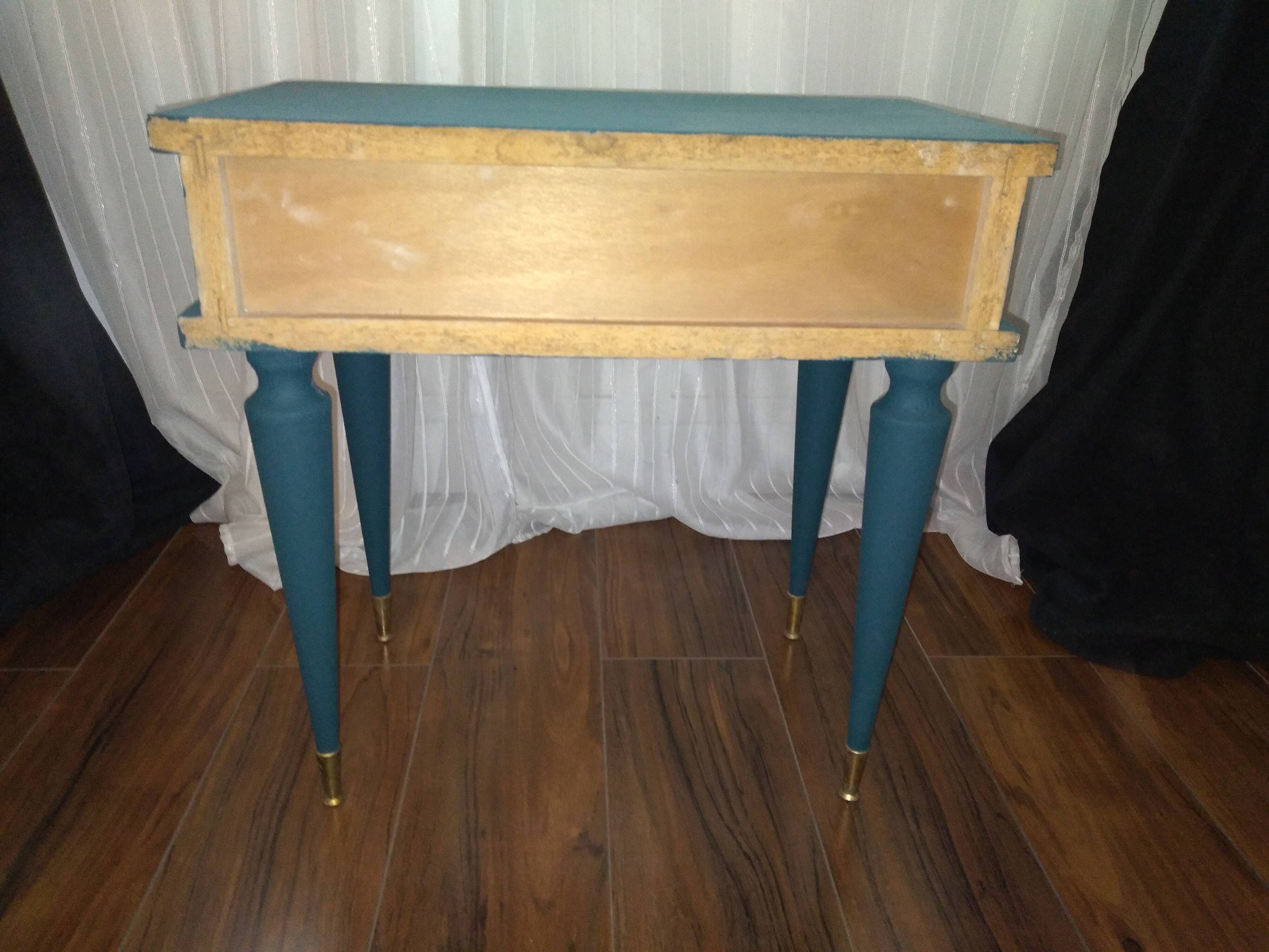 Bedside table blue, vintage 50/60s