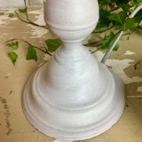 Shabby chic light gray patina candle holder lamp