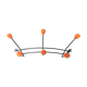 Black metal coat rack and orange wood balls