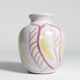 Vase en céramique moderne scandinave avec des feuilles rouges et jaunes, Alingsås Keramik 1947