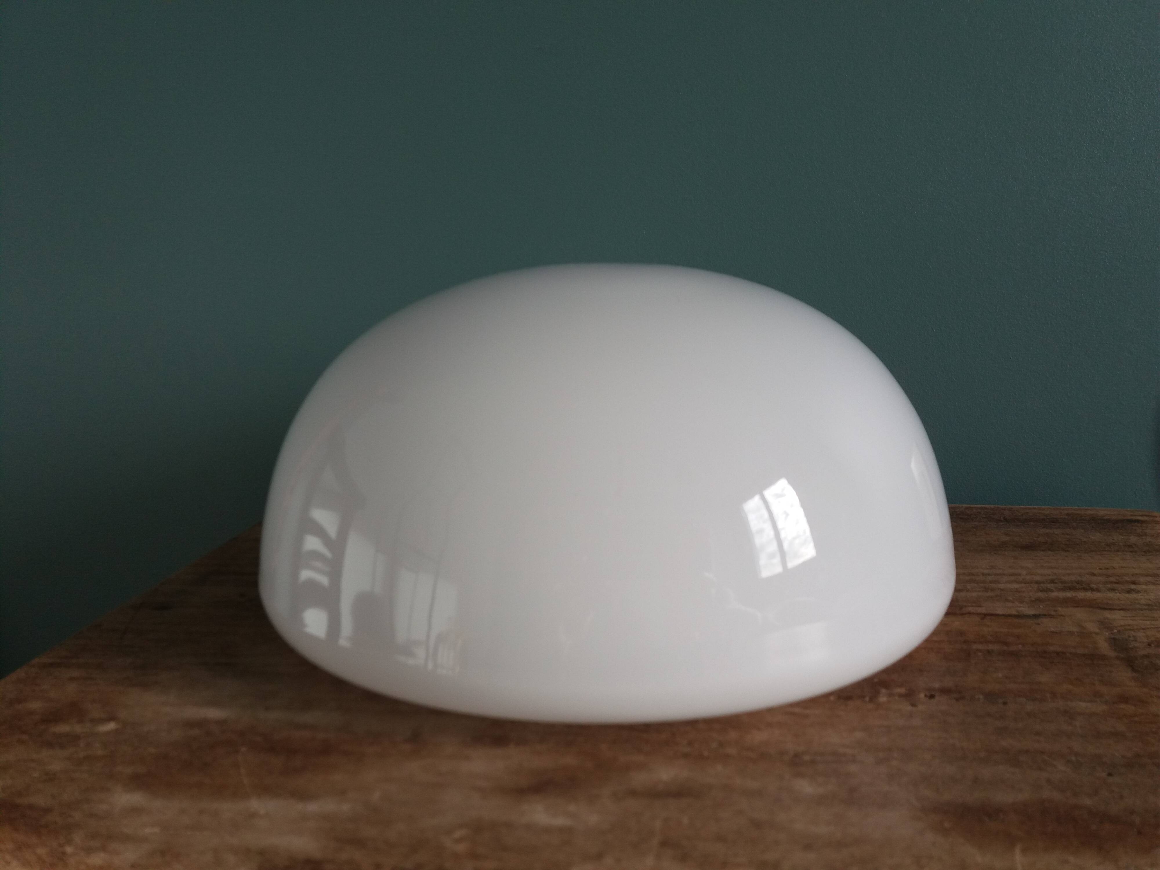 Half globe opaline ceiling light, diameter 20 cm, with base