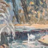 Tableau fontaine signé Albert Martin