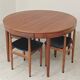 Dining table and 4 chairs by Hans Olsen for Frem Rojle Denmark.