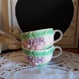 Large vintage chocolate slip cups