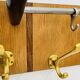 Vintage teak wall coat rack with mirror