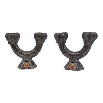 Art pottery candlesticks from Gien