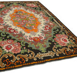 Handmade Vintage Moldov Black Kilim 210 cm x 320 cm - 23260