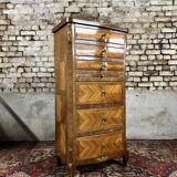 Weekly calendar in louis xv style marquetry stamped from maison gouffé in paris