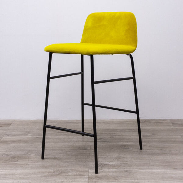 Tabouret haut TrabA' Bardot Met en tissu Jaune