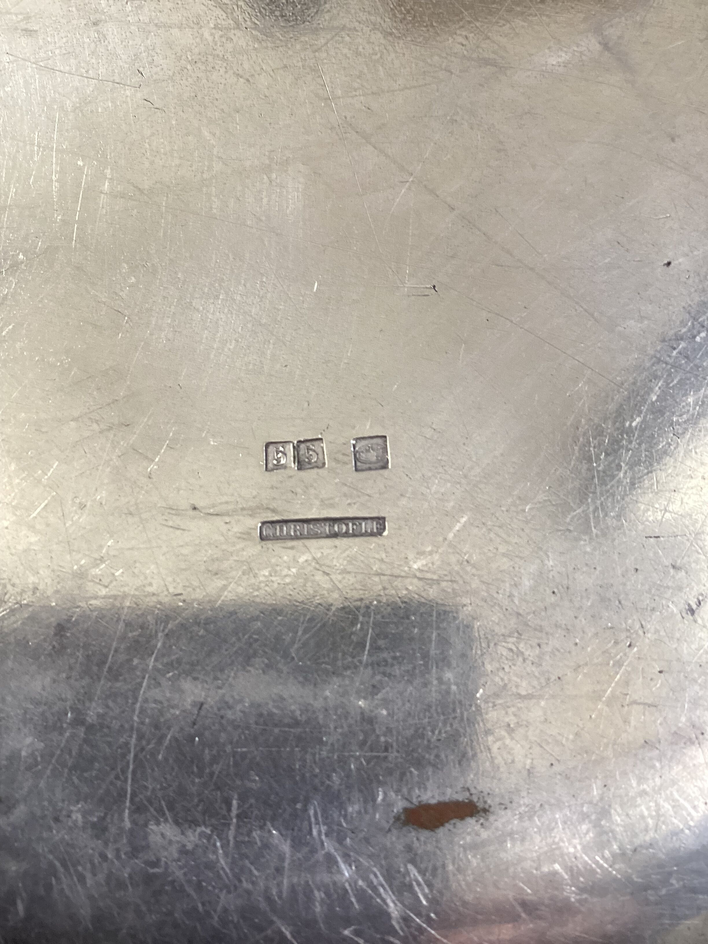 Old Christofle silver metal dish dimension: height -3cm- diameter 25cm-