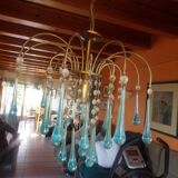 Lustre blue drops pampilles