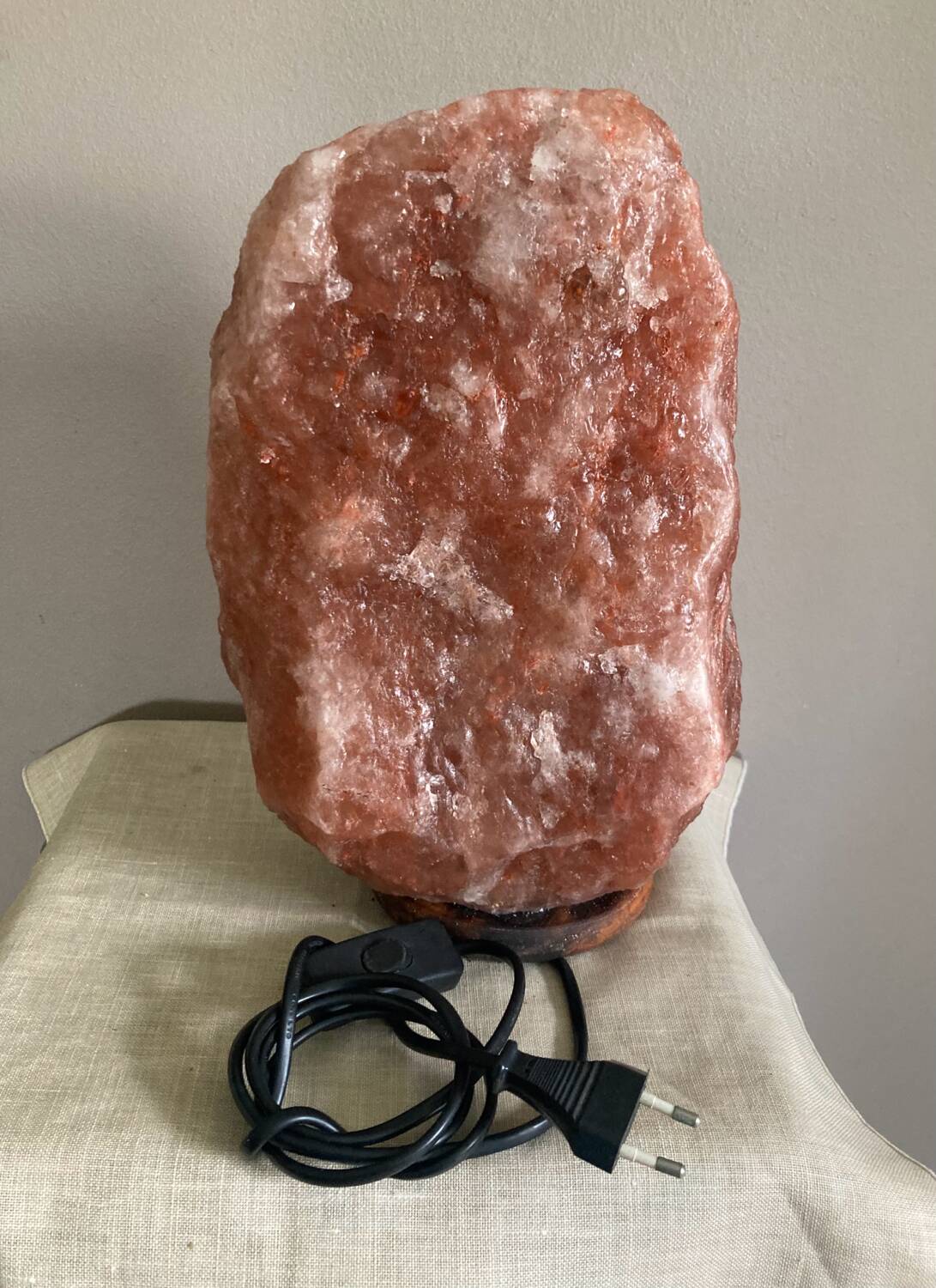 Genuine Himalayan salt stone lamp from the 1970s