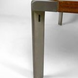 Table basse en noyer et aluminium, par Osvaldo Borsani pour Tecno, Italie, Circa 1970