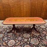 Antique English Chesterfield Coffee Table with leather top