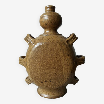 Vase coloquinte gargoulette en grès pyrité  xxe siècle