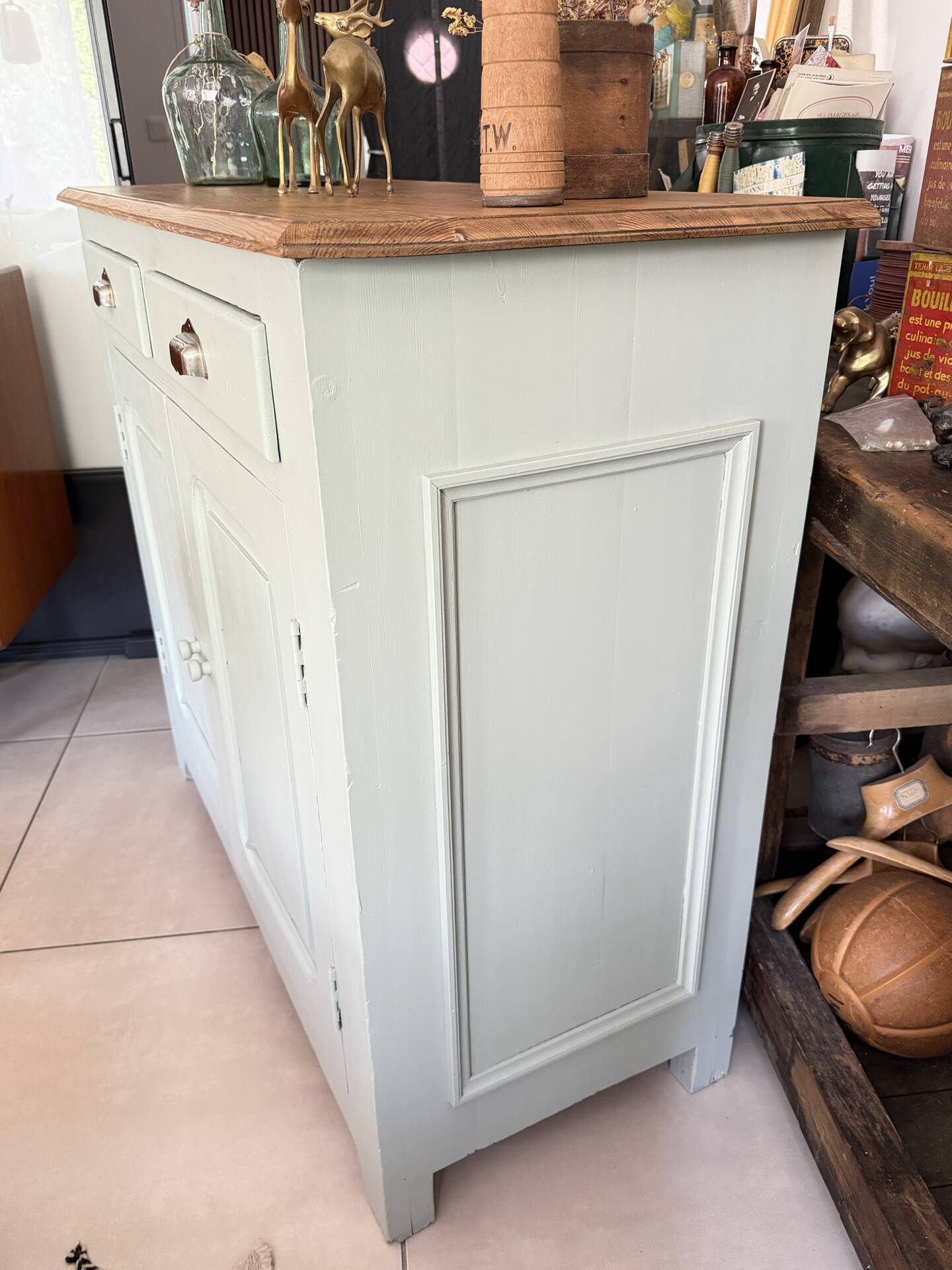 Vintage green almond Parisian buffet