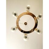 Contemporary luxury ring chandelier with gradient white spheres by simoeng