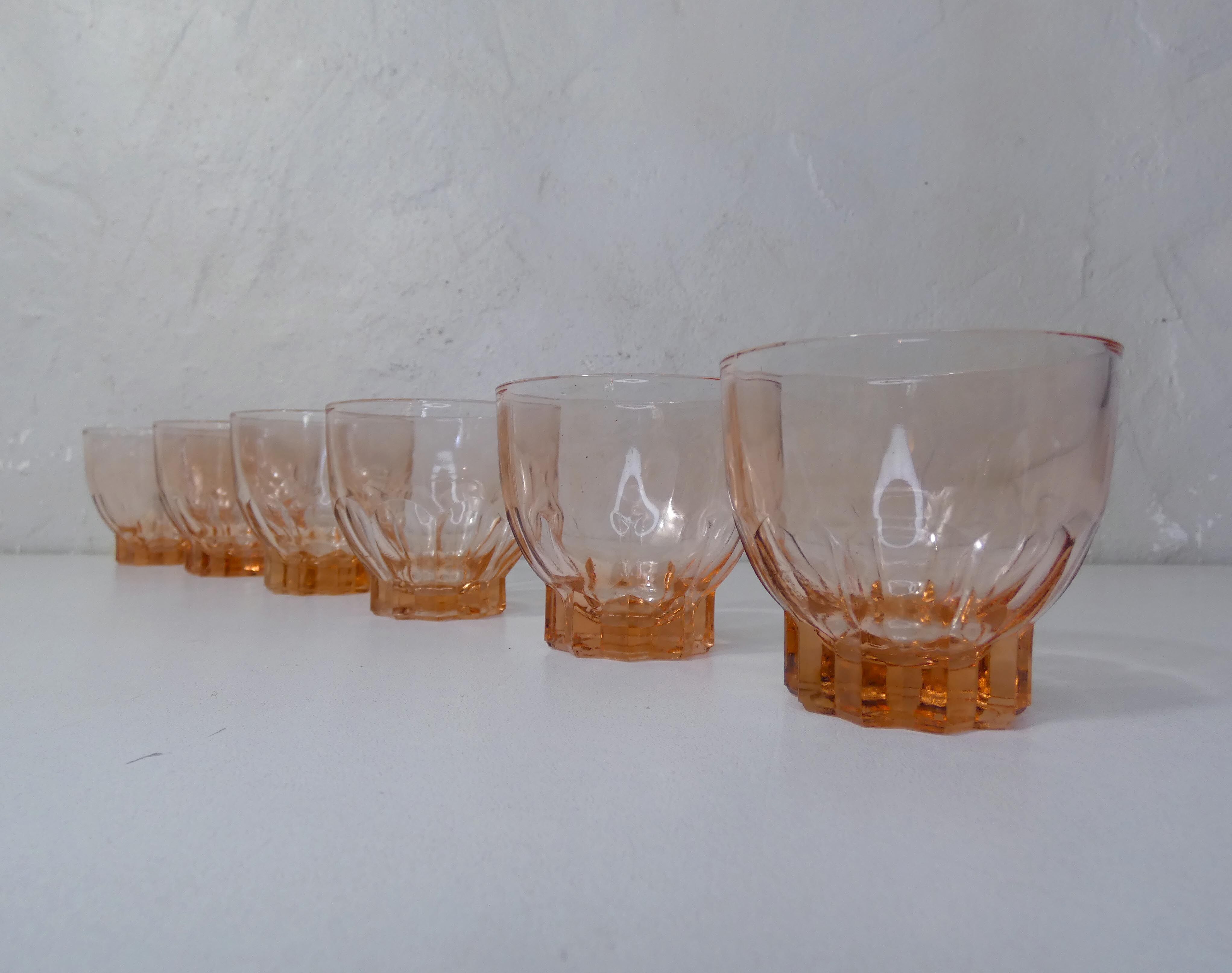 6 verres rose