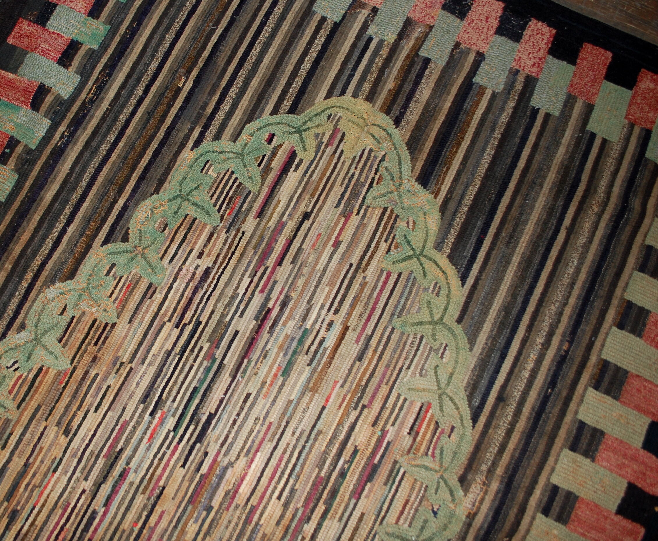 Carpet former American hooke made hand 149x231cm 1880 s