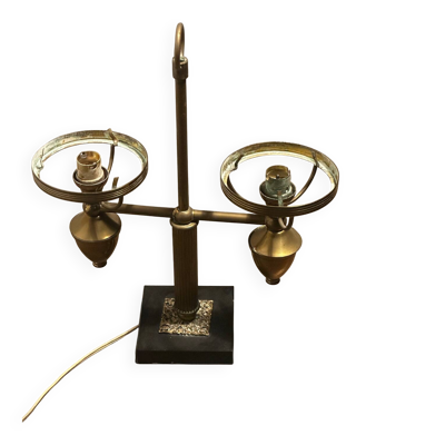 Lampe double luminaire en laiton style neo-classique années 50