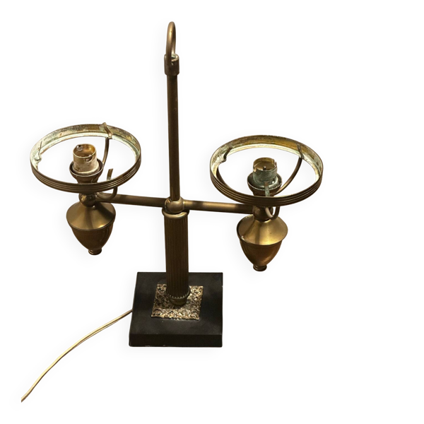 Lampe double luminaire en laiton style neo-classique années 50