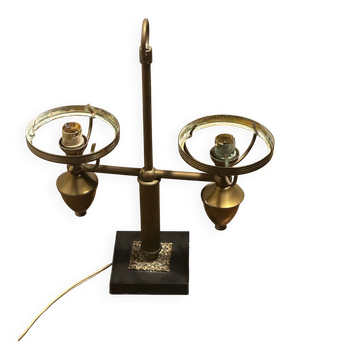 Lampe double luminaire en laiton style neo-classique années 50