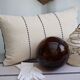 Embroidered linen cushion