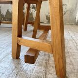 Set of round table and 4 rounded benches, 1950