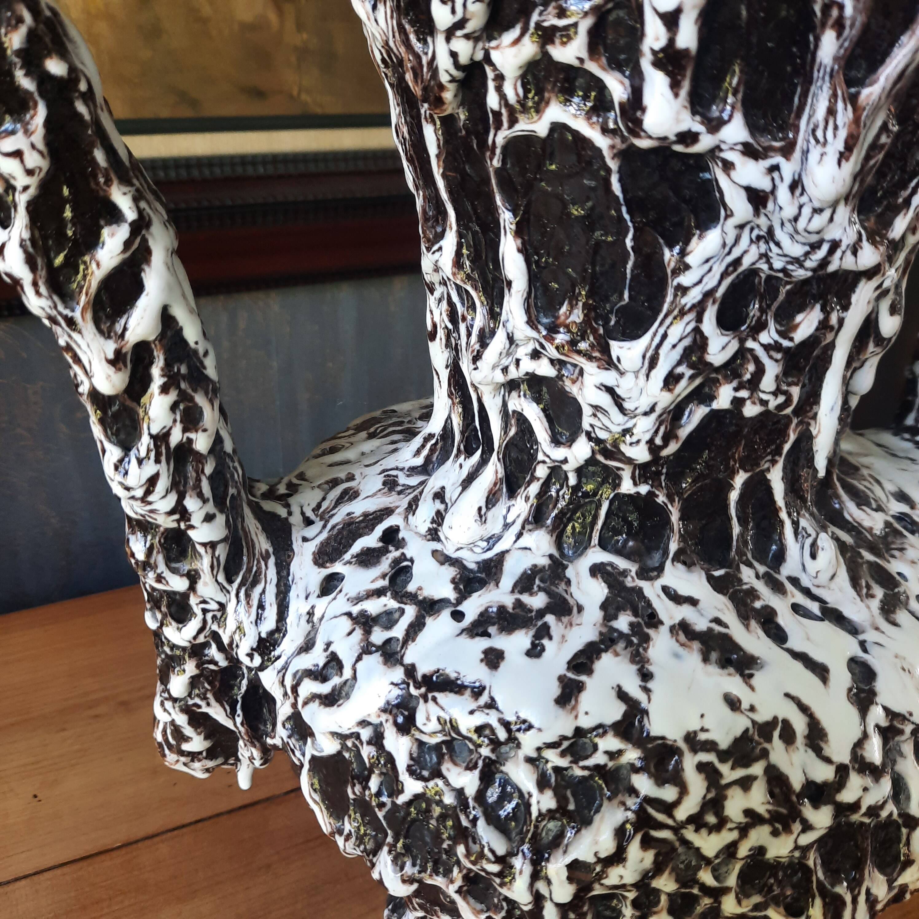 Large Fat Lava ceramic vase by Marius Giuge 1950