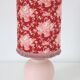 Recycled vintage lamp — Pink ceramic base and red fabric shade