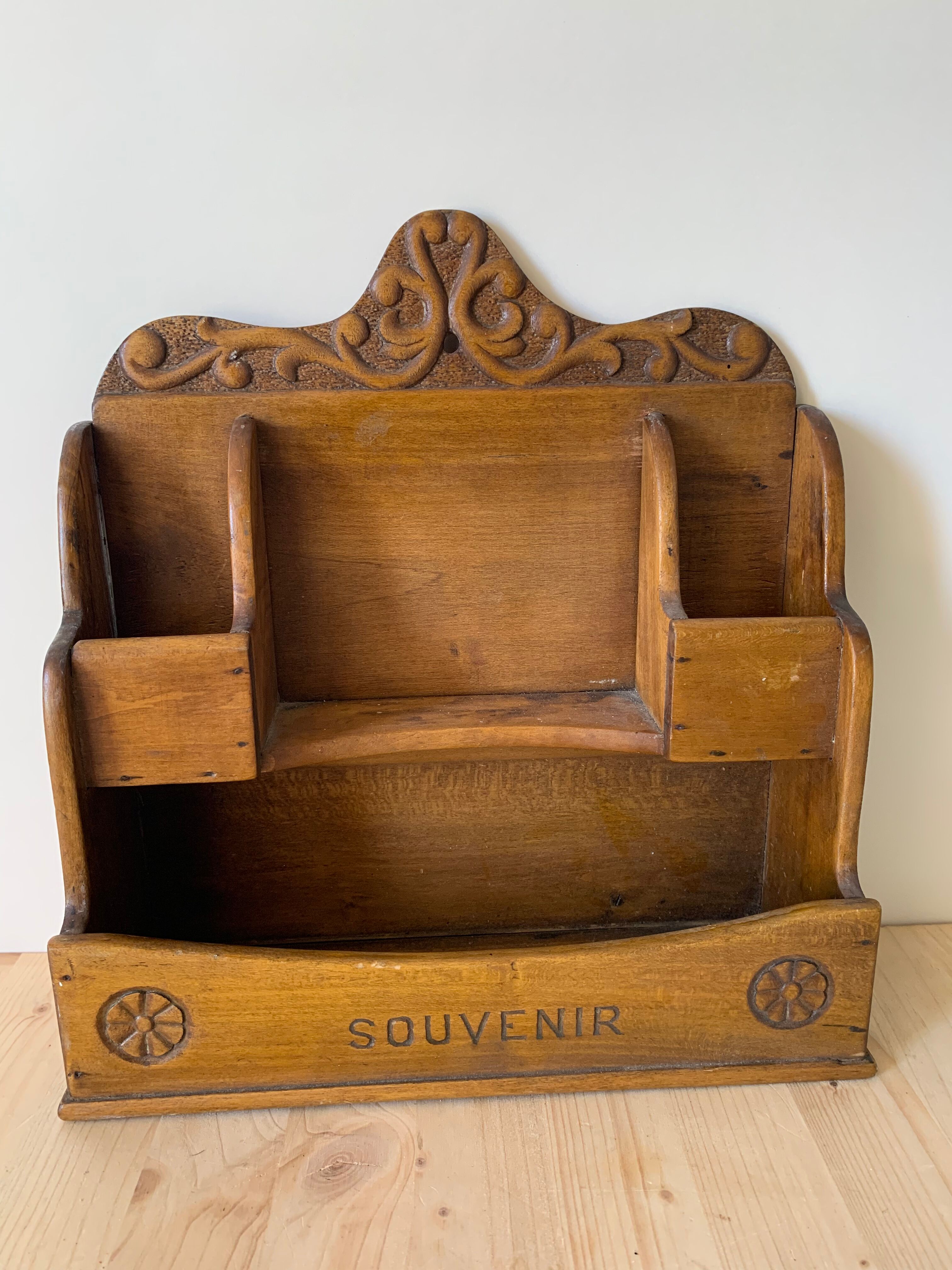 Wooden mail letter holder