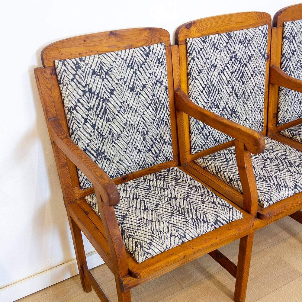 3 Seat Upholstered Bench, Spain, 1910s
