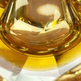 Vintage Italian Sommerso yellow glass bowl, Murano, 1970s.