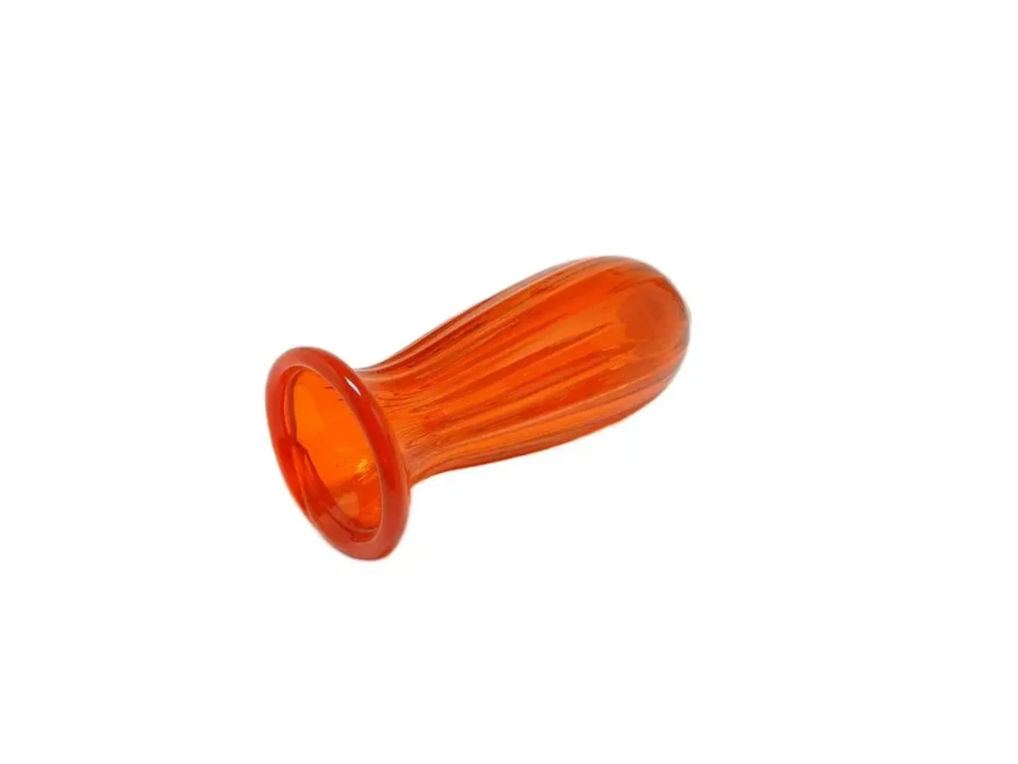 ABM Vase, mid-century modern, orange glass, Poland, 1970s