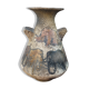 Vase vintage décor animaux préhistoire signé Armen