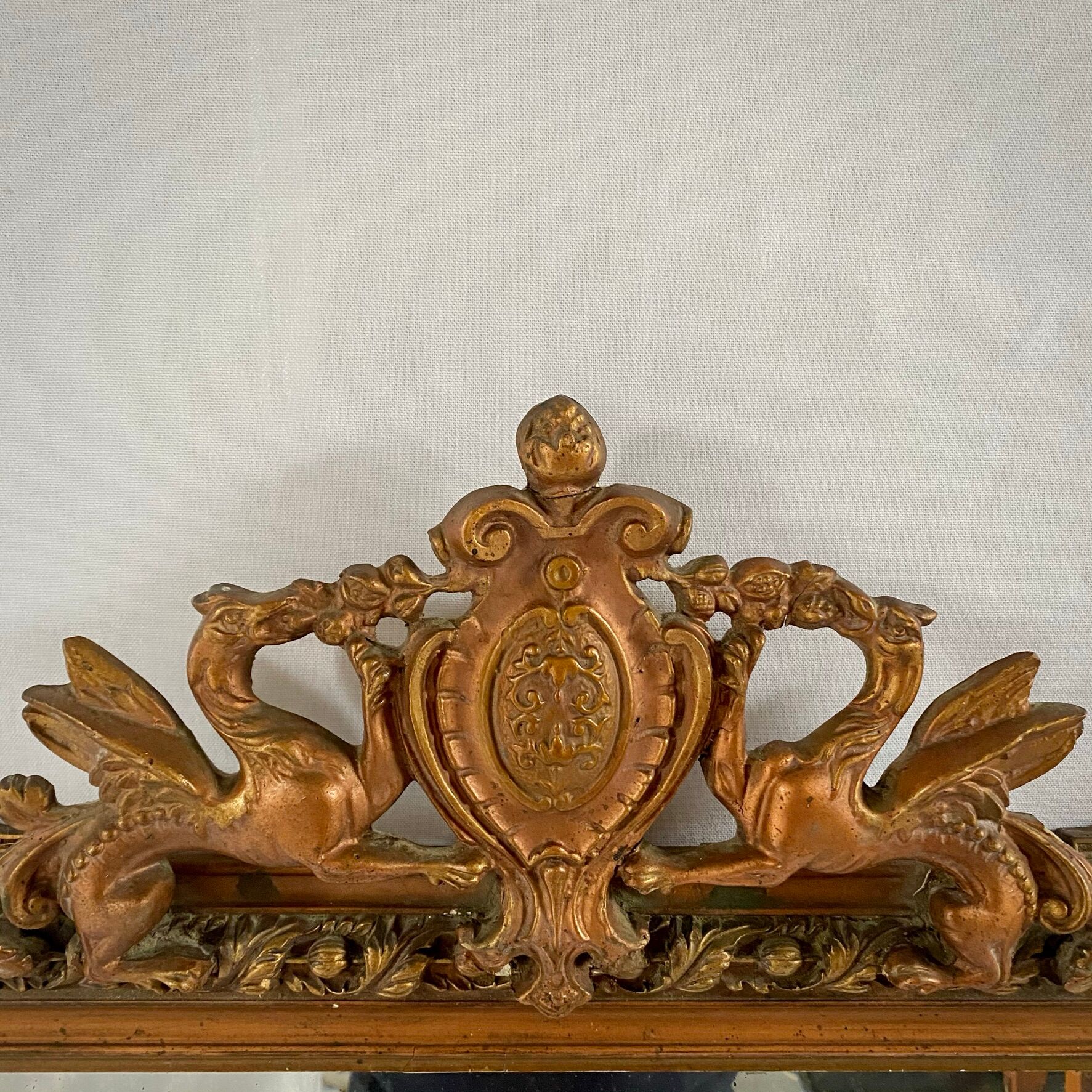 Mirror Napoleon III, gilded with pediment - 105x67cm