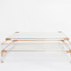 Sliding table in lucite and brass, Jansen House style