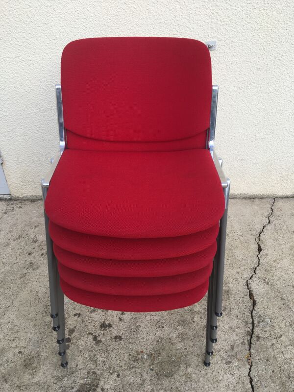 Set de 5 chaises DCS 106 giancarlo piretti pour Castelli