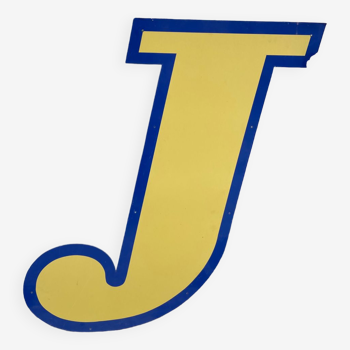 Metal sign letter letter J