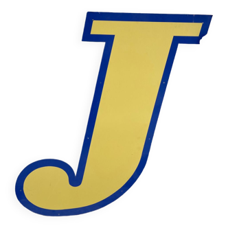 Metal sign letter letter J