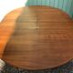 Ancienne table à manger scandinave en bois de teck et pieds compas avec rallonges vintage