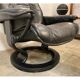 Armchair relaxation leather & footrest Stressless model Ekornes vintage 1980