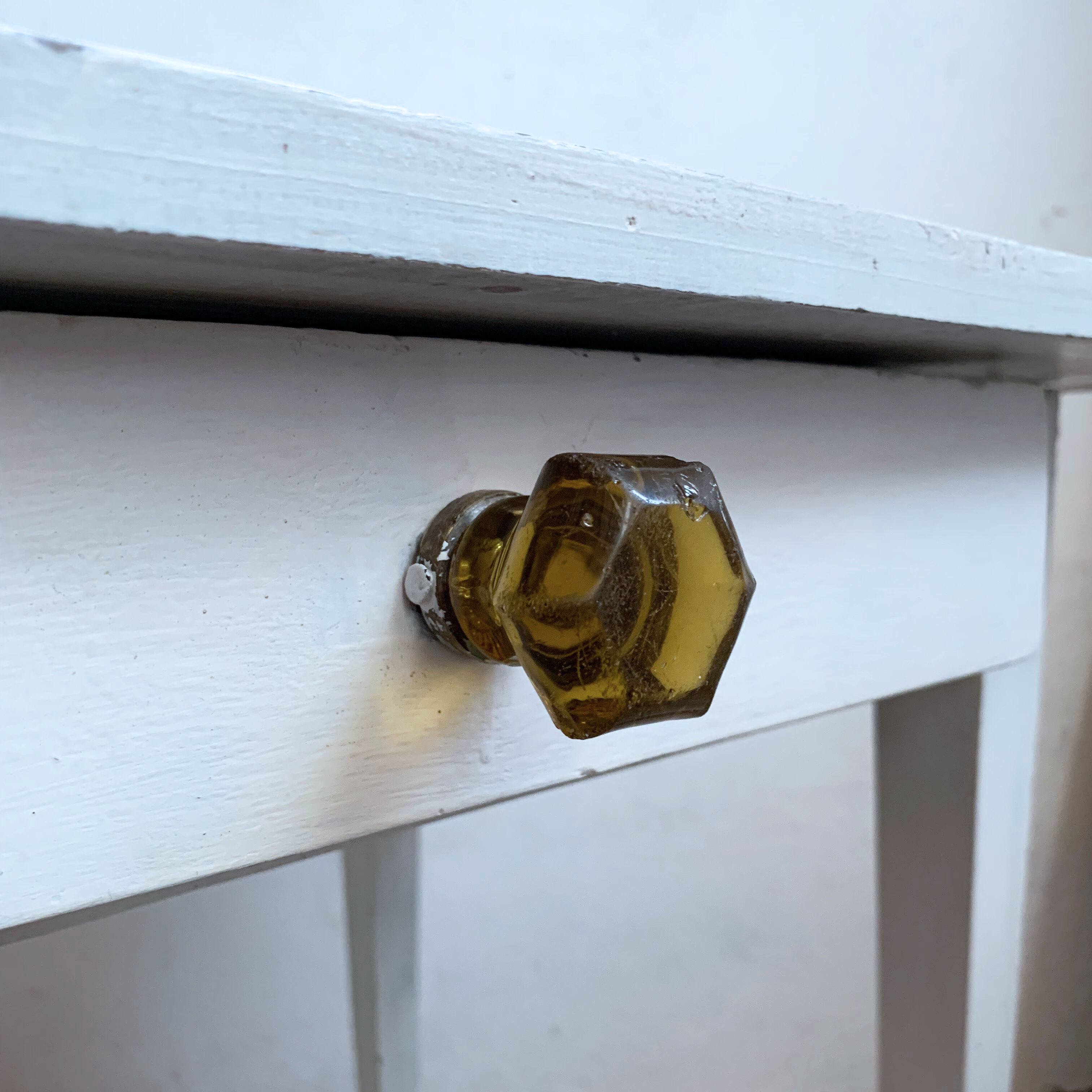 Desk table in its original white