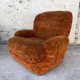 Pair of vintage velvet armchairs 1970 Italy