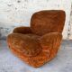 Pair of vintage velvet armchairs 1970 Italy