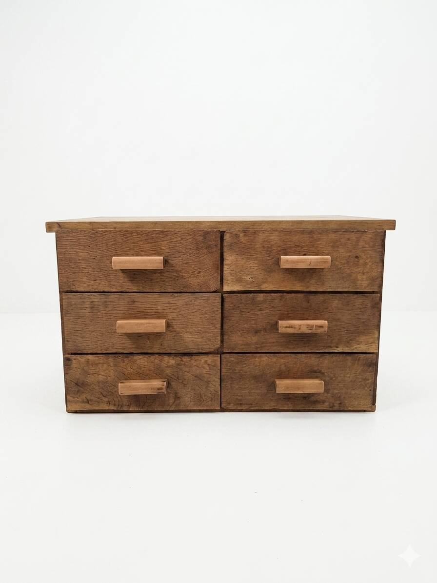 Antique workshop furniture with 6 drawers